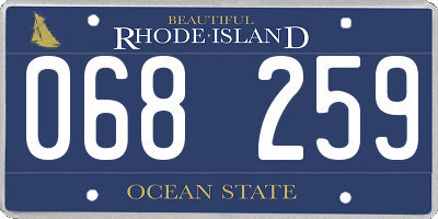 RI license plate 068259