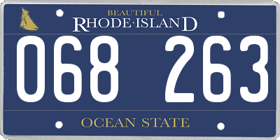 RI license plate 068263