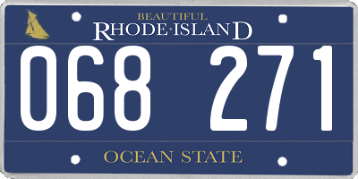 RI license plate 068271