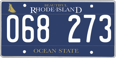 RI license plate 068273