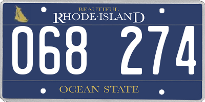 RI license plate 068274