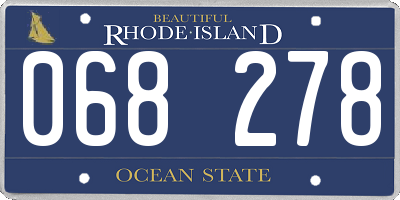 RI license plate 068278