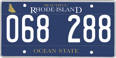 RI license plate 068288