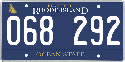 RI license plate 068292