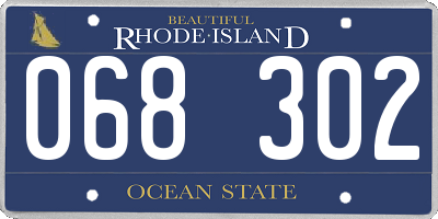 RI license plate 068302
