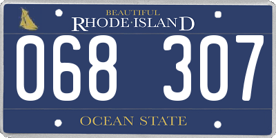 RI license plate 068307
