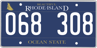 RI license plate 068308