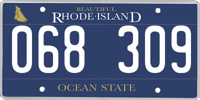 RI license plate 068309