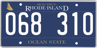 RI license plate 068310