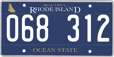 RI license plate 068312