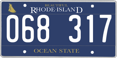 RI license plate 068317