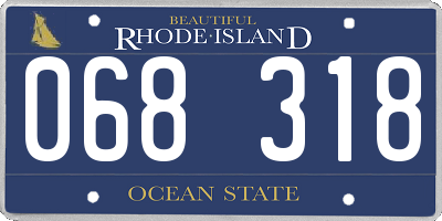 RI license plate 068318