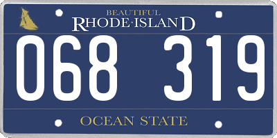 RI license plate 068319