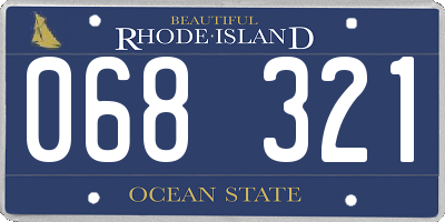 RI license plate 068321