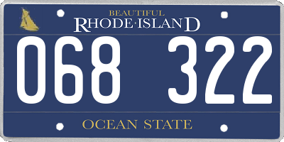 RI license plate 068322