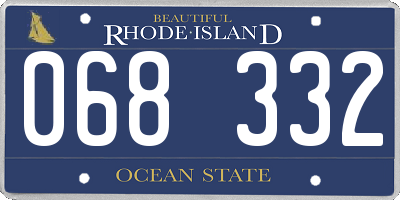 RI license plate 068332