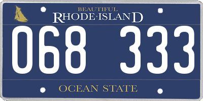 RI license plate 068333