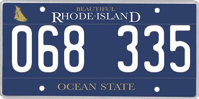 RI license plate 068335