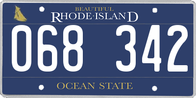 RI license plate 068342