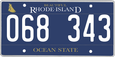 RI license plate 068343