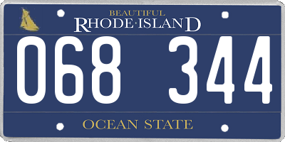 RI license plate 068344