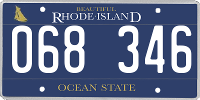 RI license plate 068346