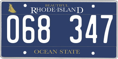 RI license plate 068347