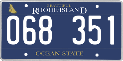 RI license plate 068351