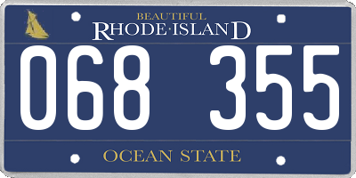 RI license plate 068355