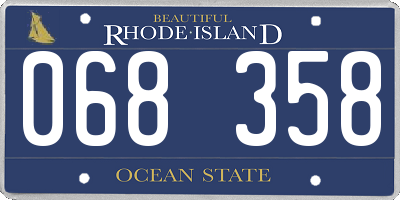 RI license plate 068358