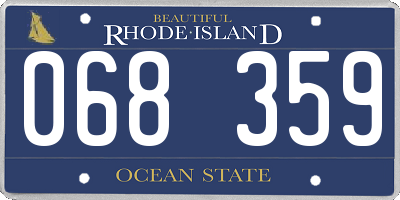 RI license plate 068359