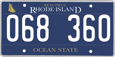 RI license plate 068360