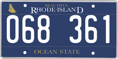 RI license plate 068361