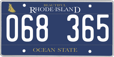 RI license plate 068365