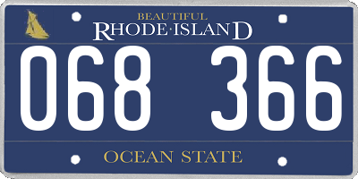 RI license plate 068366