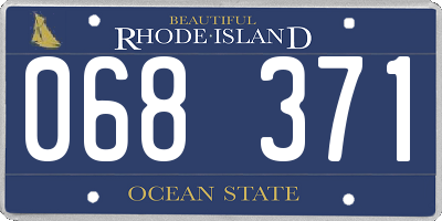 RI license plate 068371