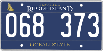 RI license plate 068373