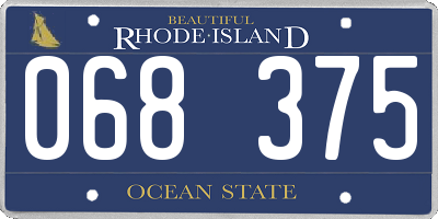 RI license plate 068375