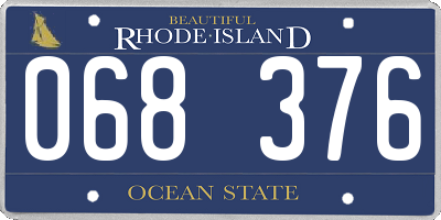 RI license plate 068376