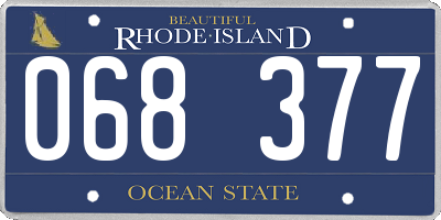 RI license plate 068377