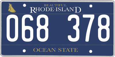 RI license plate 068378