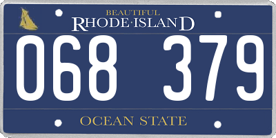 RI license plate 068379