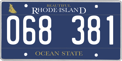 RI license plate 068381