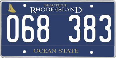RI license plate 068383