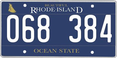 RI license plate 068384