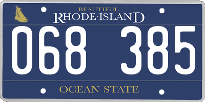 RI license plate 068385