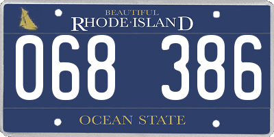 RI license plate 068386