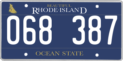 RI license plate 068387