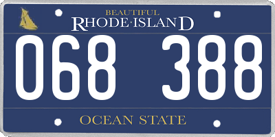 RI license plate 068388