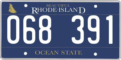 RI license plate 068391